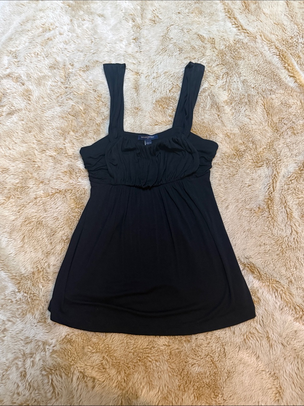 Banana Republic Factory Black Gathered Empire Tank
